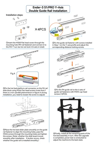 Линейный рельс CREALITY 3D Dual Y-axis Linear Rail Kit MGN9H 315 мм