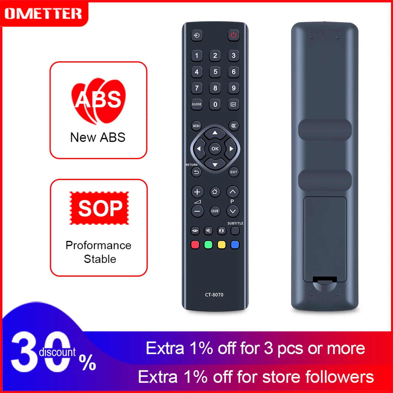 

Fit for Toshiba LCD LED TV Remote Control CT-8070 Universal CT-8018