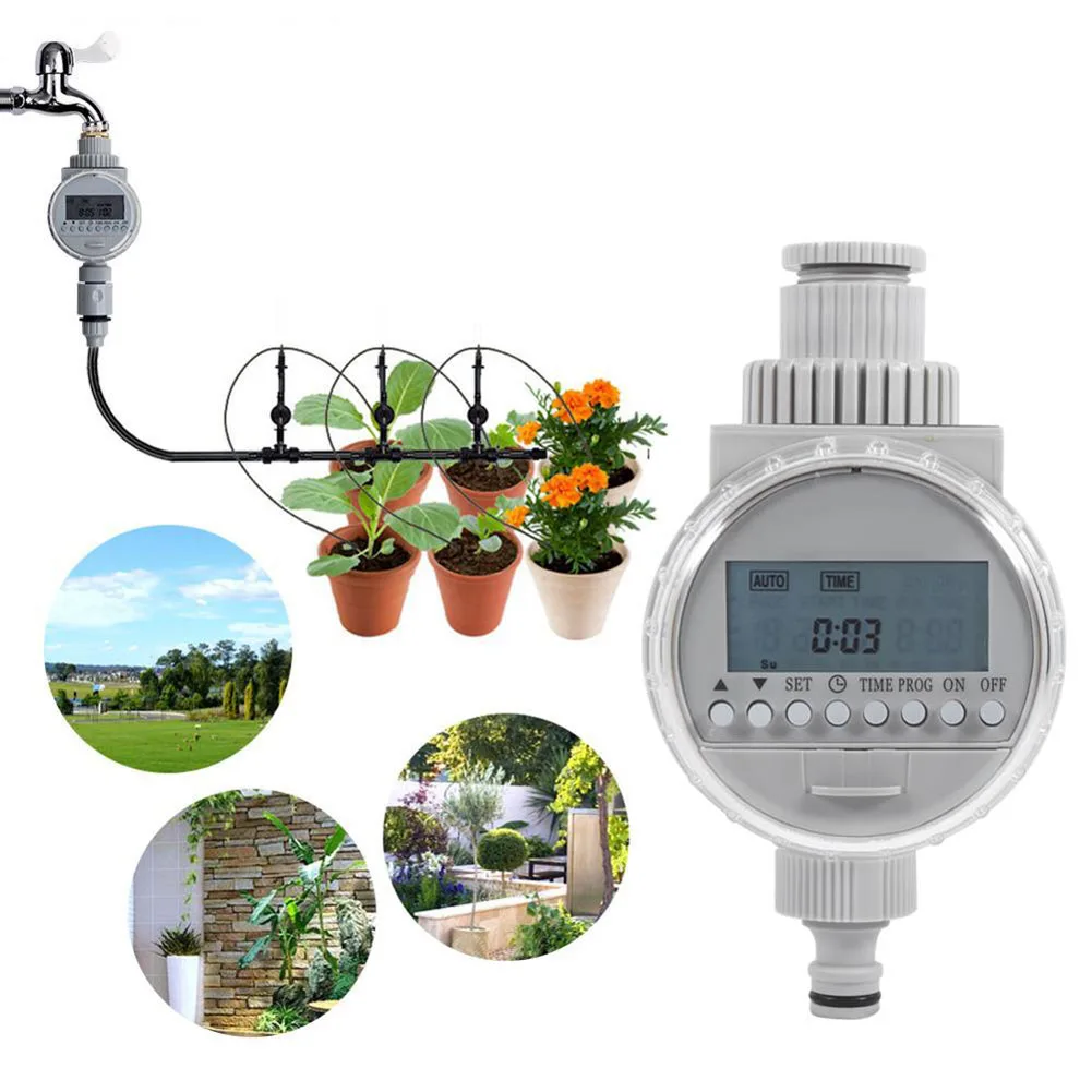 

Outdoor Garden Water Timer LCD Automatic Operation Watering Garden Irrigation Timer Controller System Accessories
