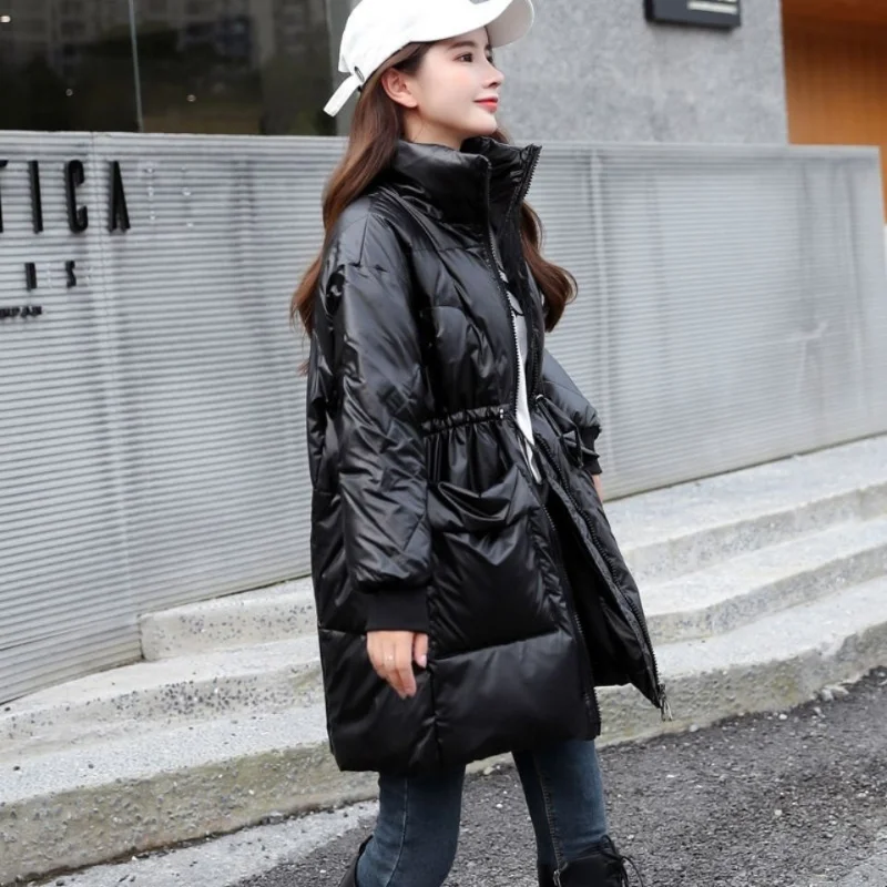 2022 New Ladies Casual Fashion Down Jacket White Duck Down Loose Casual Coat Winter Warm Plus Velvet Thick Puffer Coat