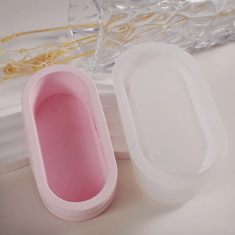 Контейнер для хранения геометрической формы искусственная овальная форма гипс