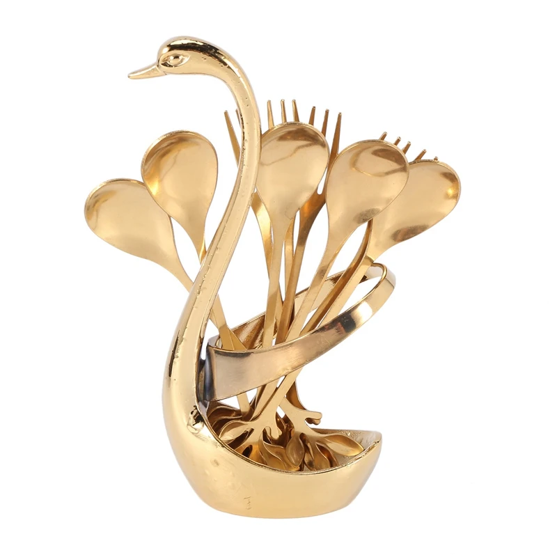 

Держатель-подставка декоративный в виде лебедя с вилкой-десертом, 11 шт.