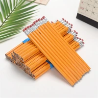 10pc yellow wooden pencil with eraser hb standard pencil student writing drawing sketch pencil stationery school office supplies