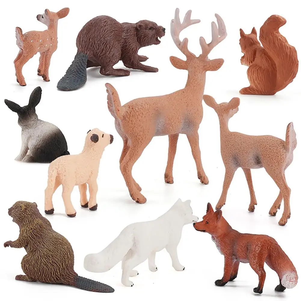 

10pcs Farm Play House Toys Sand Table Decoration House Tree Animal Model Ranch Scene Set Decoration Children's Educational Toys