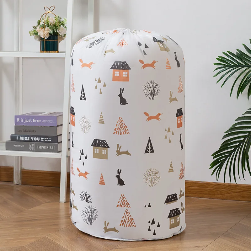 

PVC Foldable Storage Bag Home Quilt Organizer With Girdle Rope Sundries Toy Storage Basket Clothing Dust-Proof Organizer 45*85cm
