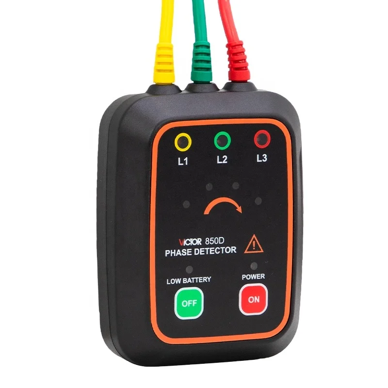

VICTOR 850D Non-Contact Three Phase Sequence Detector AC 1000V 300mVA Measure Negative/Positive Phase Tester