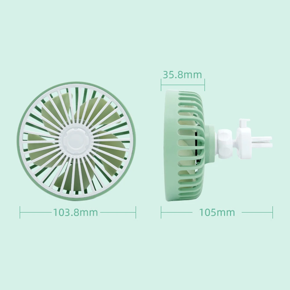 

Car Air Vent Fan Portable USB Air Vent Outlet Rotatable Cooling Cooler 12V Colorful LED USB Powered Fan For 3 Speeds Adjustable