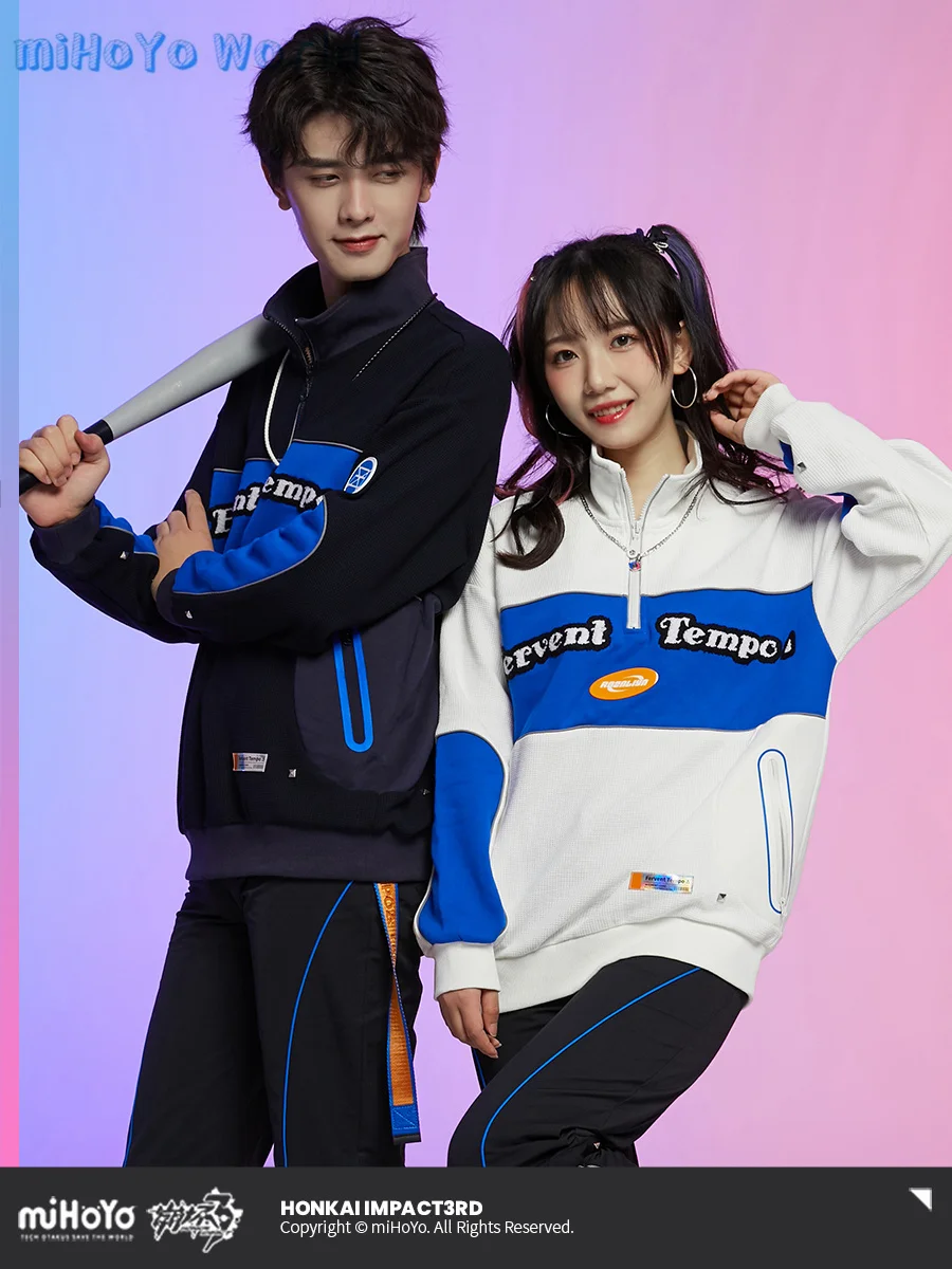 MiHoYo официальный Honkai Impact 3 8-битное пальто для косплея Fanatical Blues Doujin толстовки пар