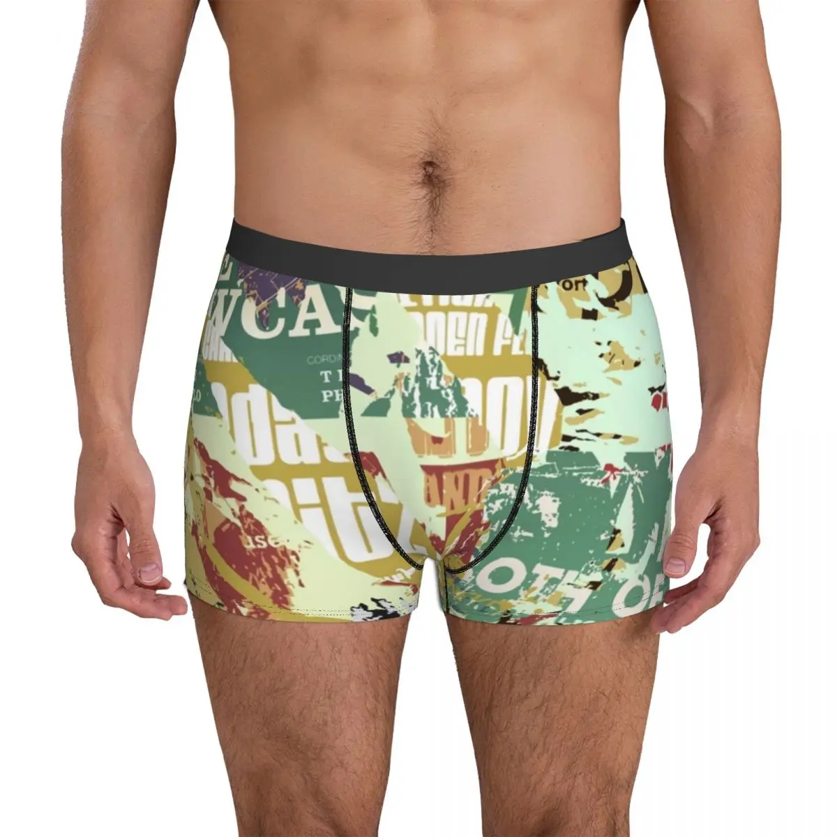 

Newspaper Collage Underwear Vintage Aesthetic Man Shorts Briefs Breathable Trunk Hot Custom Plus Size Underpants