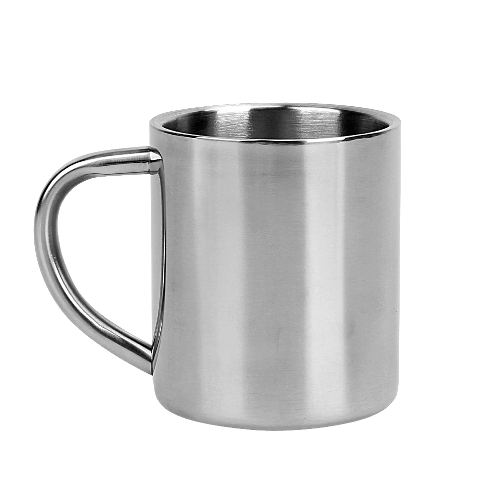 

220ML Double Wall Anti Scalding Coffee Mug Insulated Portable Stainless Drinking Cup Drink Cup Steel Polishing Beer Tea Juice