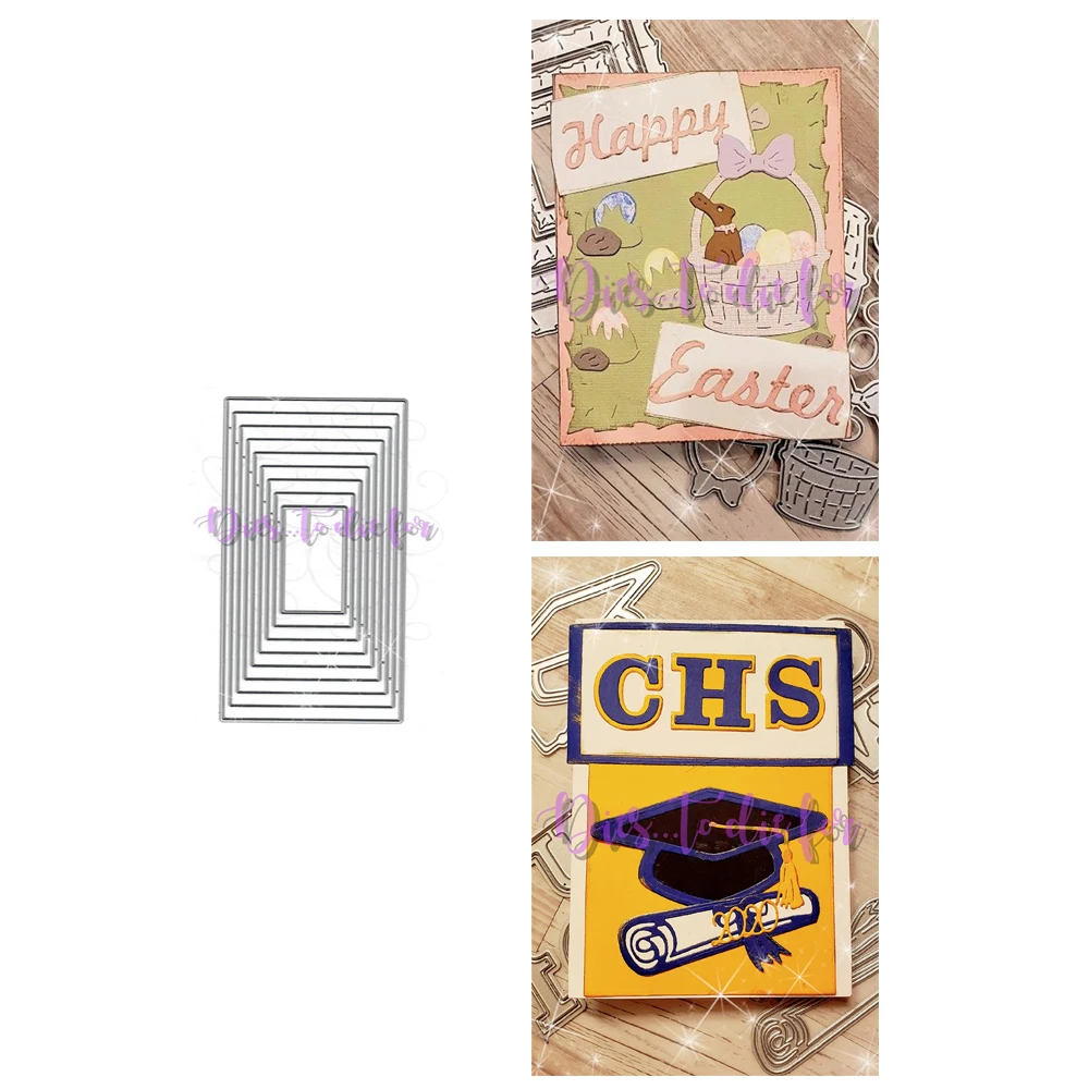 

Rectangle Border Metal Cutting Dies Stencils Die Cut for DIY Scrapbooking Album Paper Card Embossing New 2022
