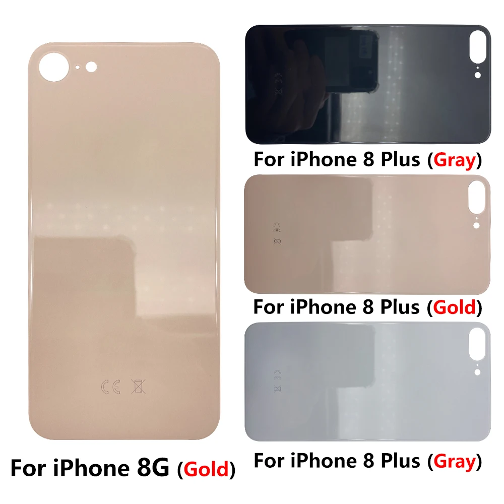 

Original With Wide Bigger camera hole Back Battery Glass Cover Replacement For IPhone X XS 8 Plus Rear Housing Door With Ce Logo