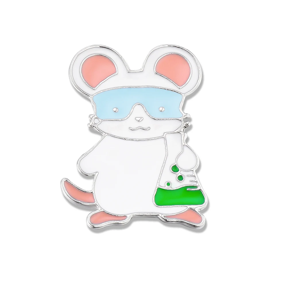 Милая мышь научный элемент коллекция животных значок с лацканами куртка