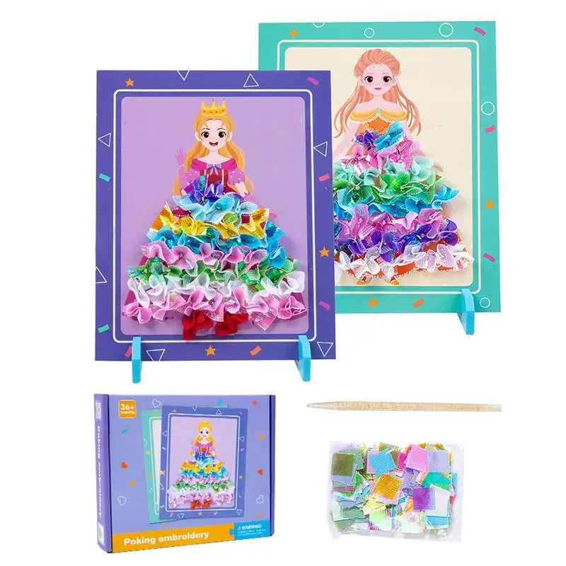 

Kids Activity Book Princess Wooden Poking Dress Up Books Colorful Painting Activity Books For Relaxing Educational Drawing Book