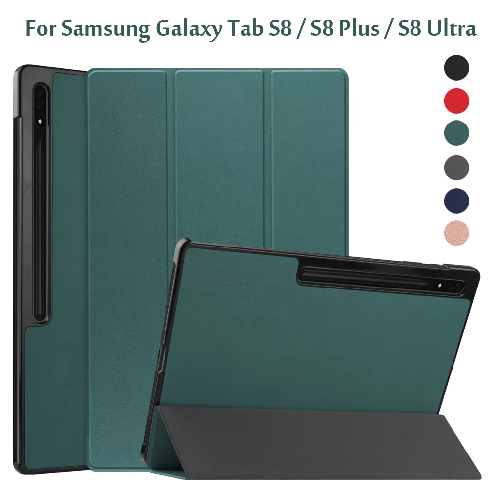 

Case For Samsung Galaxy Tab S8 Ultra 14.6 SM-X900 S8 Plus 12.4 SM-X800 SM-X700 S8 11 inch Tablet Magnetic Folding Stand Cover