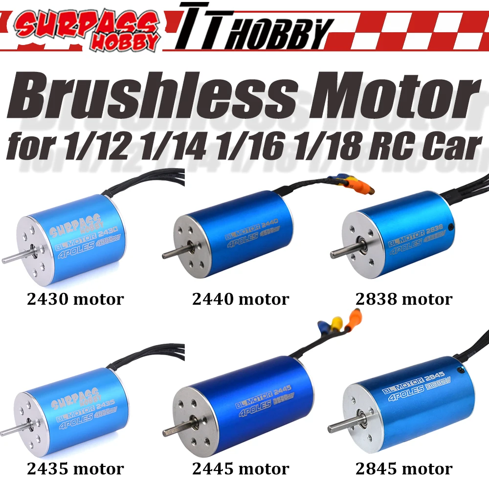Водонепроницаемый бесщеточный двигатель Surpass Hobby 2440 2430 2435 2445 2838 для 2845 1/12 1/14 1/16 RC