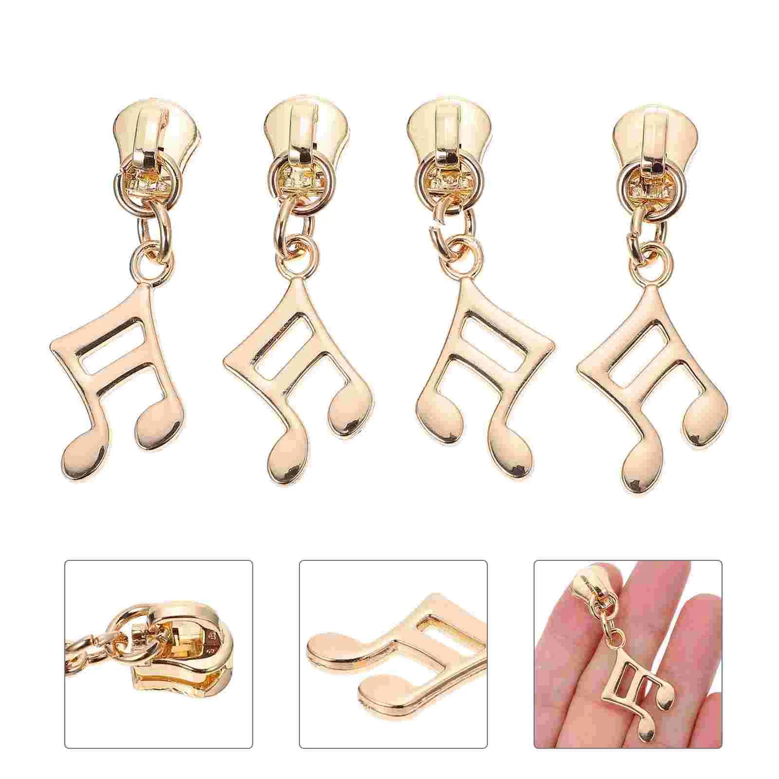 

Zipper Head Slider Note Puller Metal Replacement Luggage Accessories Repair Tool Music Handbag Type Coat