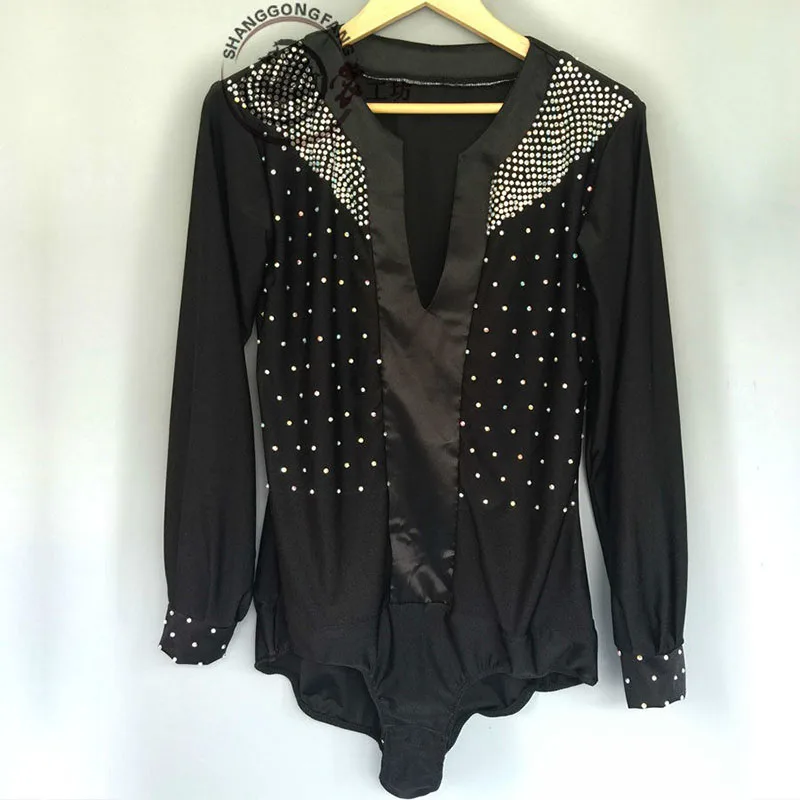 Мужская профессиональная танцевальная одежда черный высококачественный