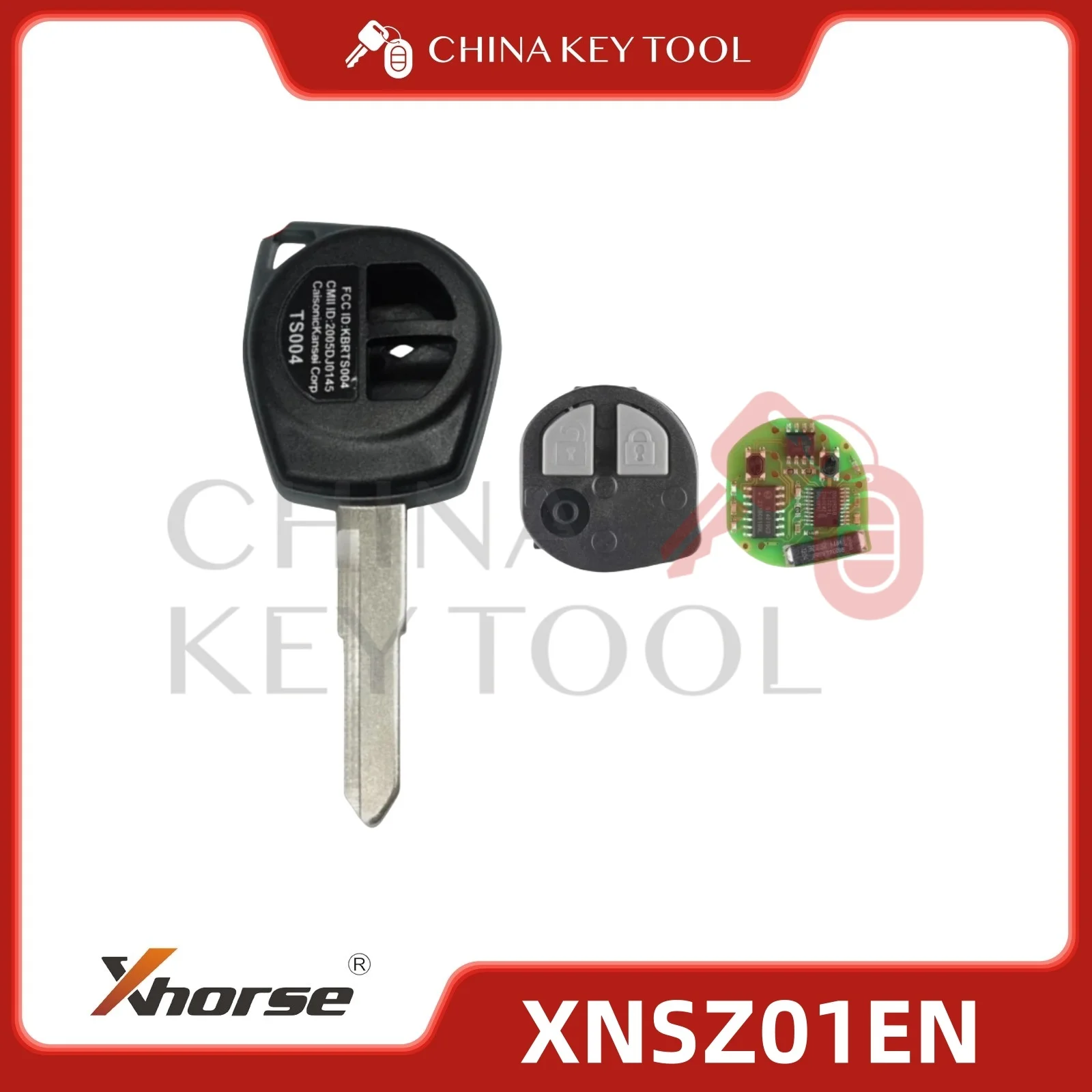 1PCS Xhorse XNSZ01EN Wireless Remote Key For Suzuki 2 Buttons With Key Shell