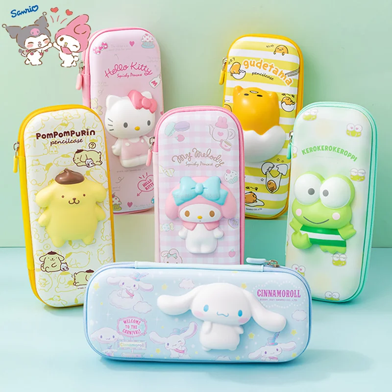 

Sanrio Pu Large Capacity Pencil Case Kawaii Hellokitty Cinnamon Pen Bag School Back to school Gift Pen Box Stationery Storage