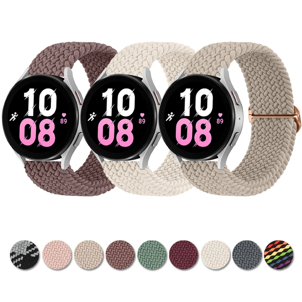 

Elastic Weave Strap For Samsung Galaxy Watch 4 5 40mm 44mm 5 Pro 45mm 3 41mm Band For Galaxy watch 4 classic/Active 2/Watch 42mm