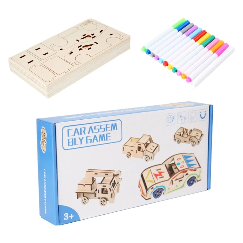 

DIY Kits Wood Car Vehicle for BRAIN Development Hand-On Ability Gift Assembly 3D Puzzle Vehicles Model Kits