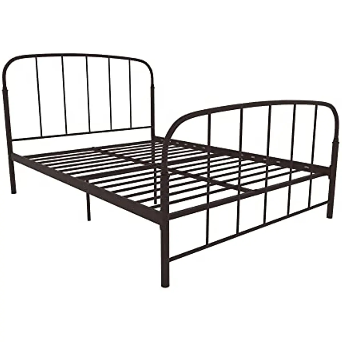 

Lafayette Metal Platform Bed with Rustic Style Curved Headboard and Footboard, Adustable Base Height for Underbed Storage