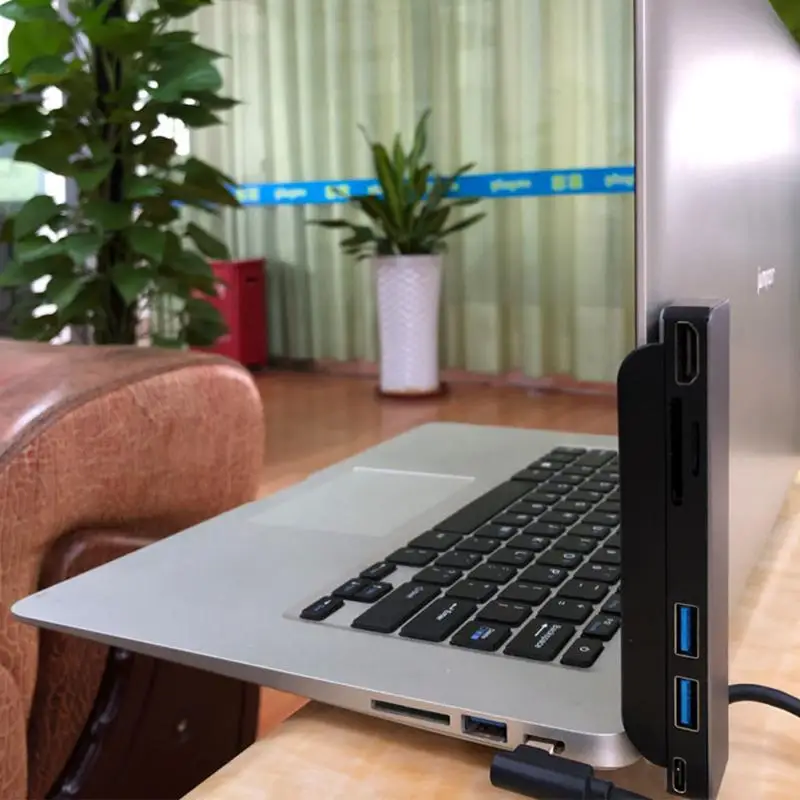 

Portable Usb C To A Adapter Type C To Hdmi-compatible Adapter 6 In 1 Usb C Hub With Sd Card Reader Usb C Laptop Docking Station