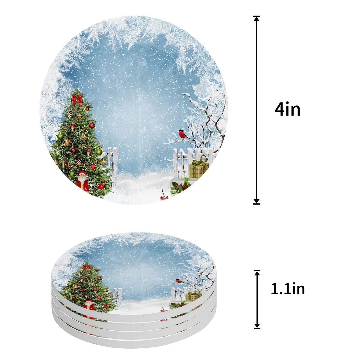 Рождественские аксессуары для кухни в виде Санты круглые салфетки обеденный
