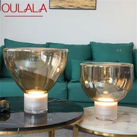 oulala modern table lamp nordic simple glass desk light led living room study home decor bedside