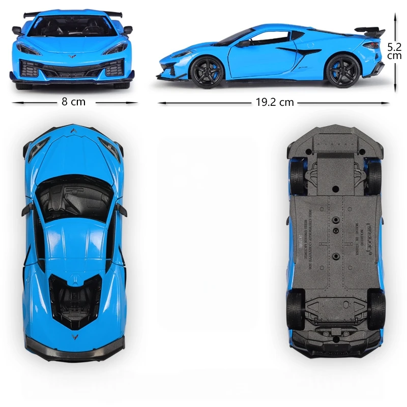 Новинка: Коллекционная модель спортивного автомобиля Chevrolet Corvette Z06 2023 года, масштаб 1:24, из сплава, для сценариев и подарков (art.: 3920d8bbf83e9) - 3920d8bbf83e9