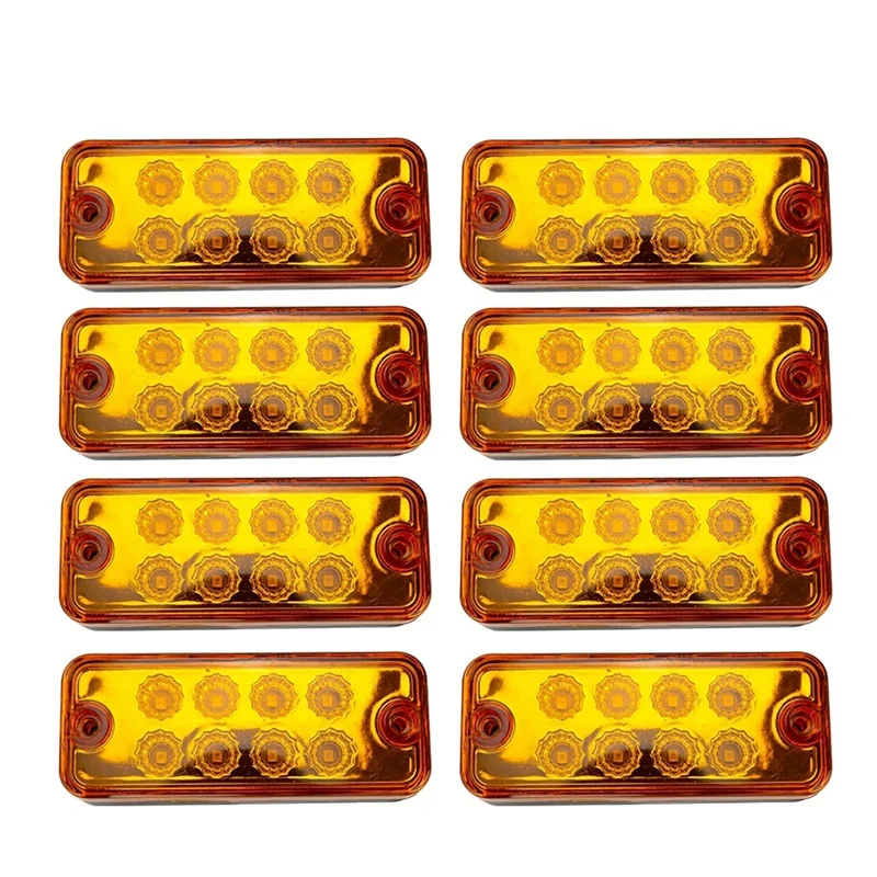 

8X LED Side Marker Lights Car External Lamp Warning Tail Lamp Indicator Trailer Truck Signal Clearance Light Waterproof