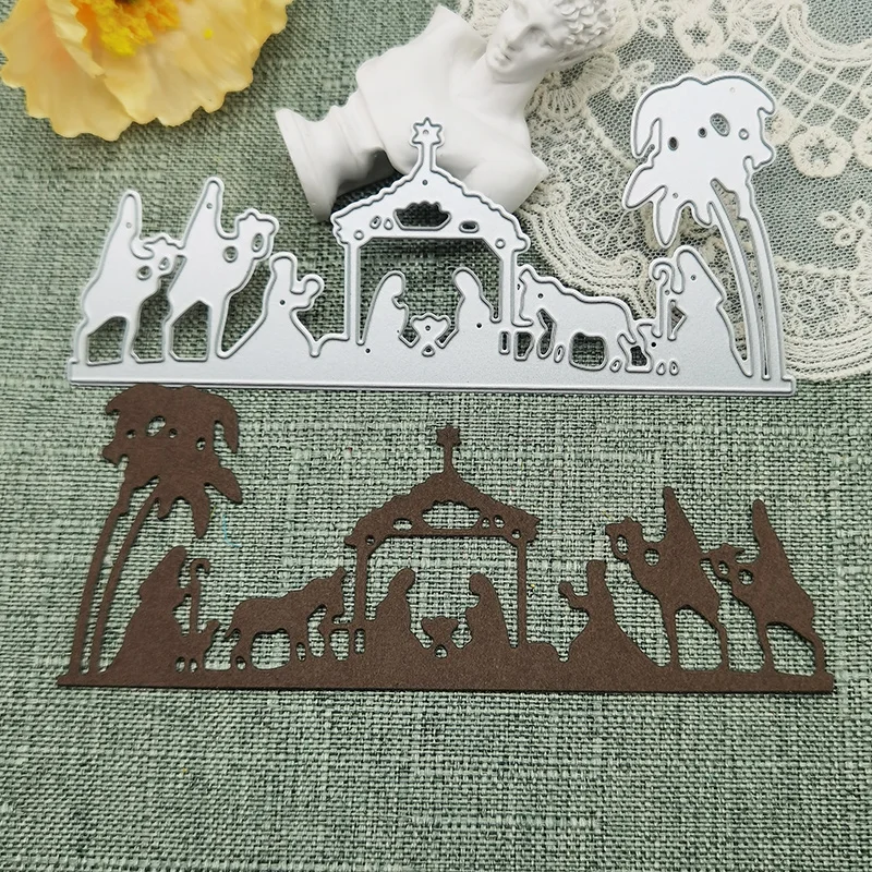 

Christmas Jesus Baptize DIY Scrapbook Embossing Papercutting Greeting Card Metal Knife Mold Manual Punch Stencil Handicraft Cut