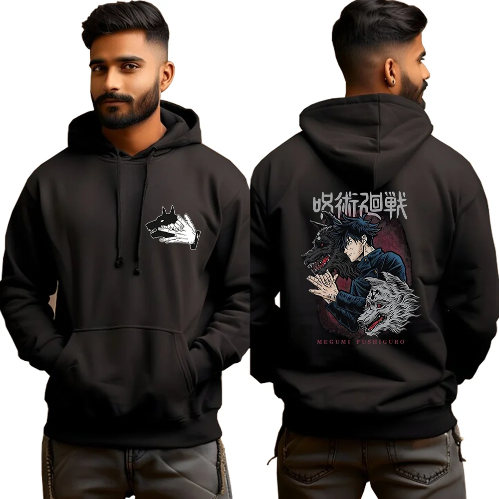Anime Fushiguro Megumi Printed Hoodie Men's Outdoor Street High Quality Sweatshirt Top