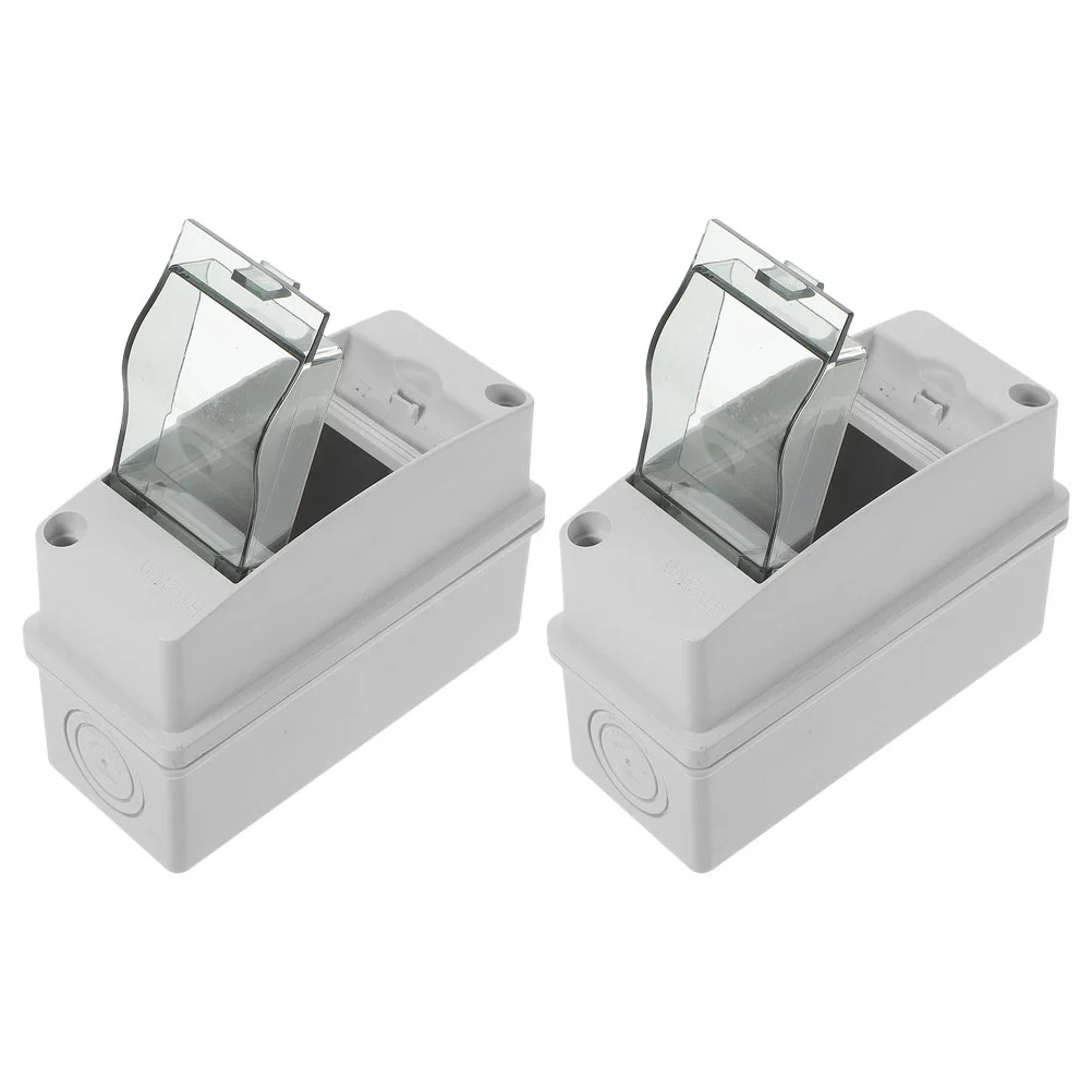 

2 Pcs Way Distribution Box Electronic Junction Case Consumer Unit Electrical Abs