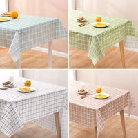 pvc tablecloth rectangula grid printed plastic waterproof oilproof oilcloth antifouling kitchen dining table colth cover mat