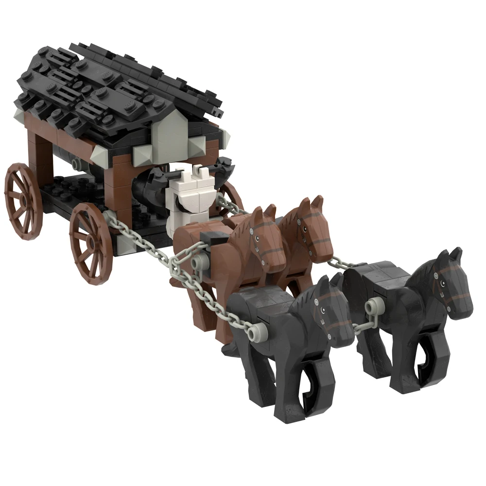 Строительные блоки для сборки мелких частиц средневековая каретка модель