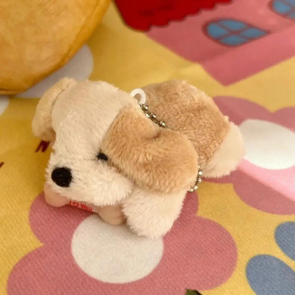 Car Bag Key Ring Stuffed Animal Plush Bone Puppy Dog Doll Cartoon Kawaii Keychain Funny Fashion Pendant Kids