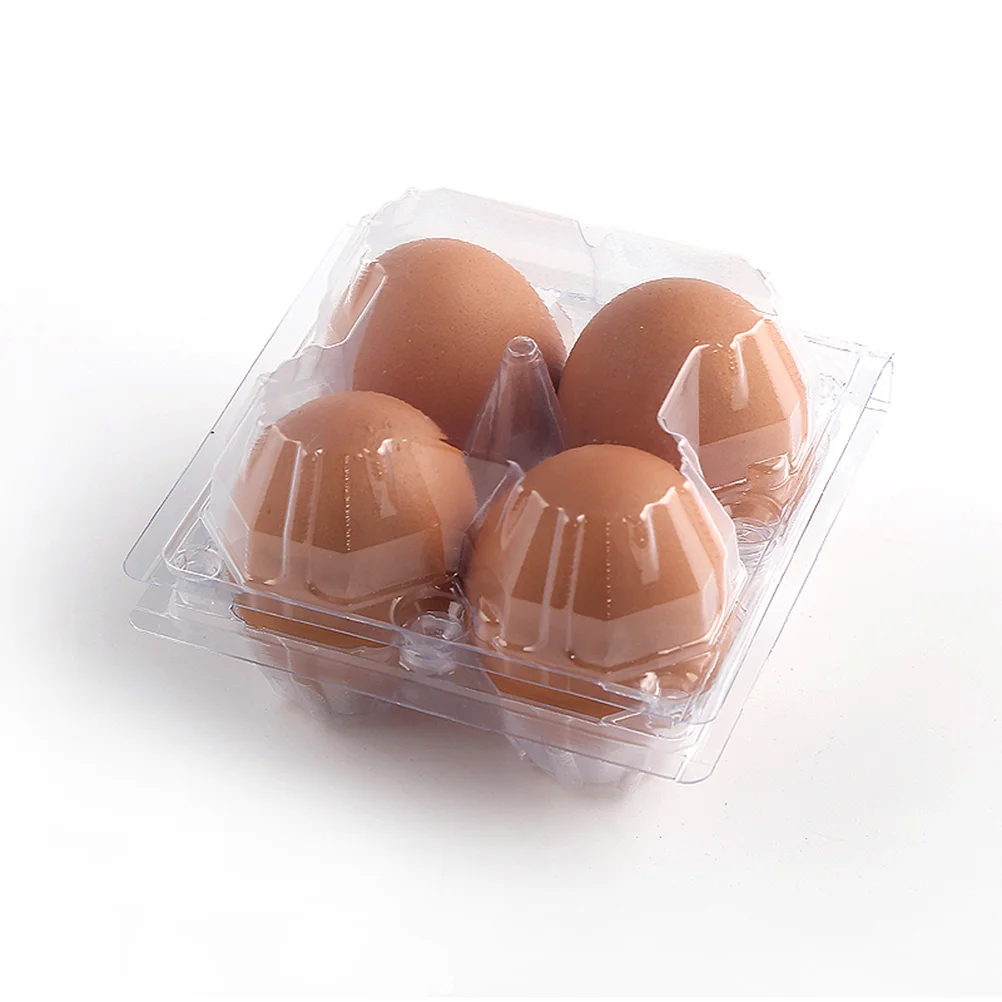

30PCS Egg Cartons for Chicken Eggs 4 Counts Egg Crates for Farmers Market, 4 Grids Egg Cartons Clear Egg Cartons for Chicken