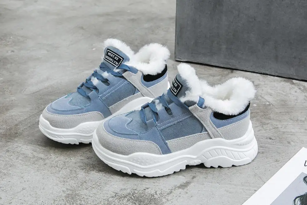 2022 winter warm platform women's snowshoes plush women's casual sports shoes artificial suede women's snow boots warm shoes