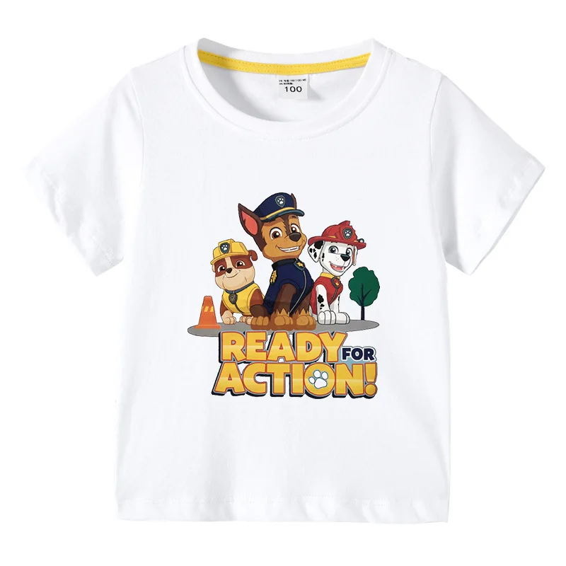 

Paw Patrol T-shirt Cotton Girl Clothes Spin Master Kids Clothing Cartoon Boys Tops Anime Printed Tees Fashion Dog Friends 4-6y
