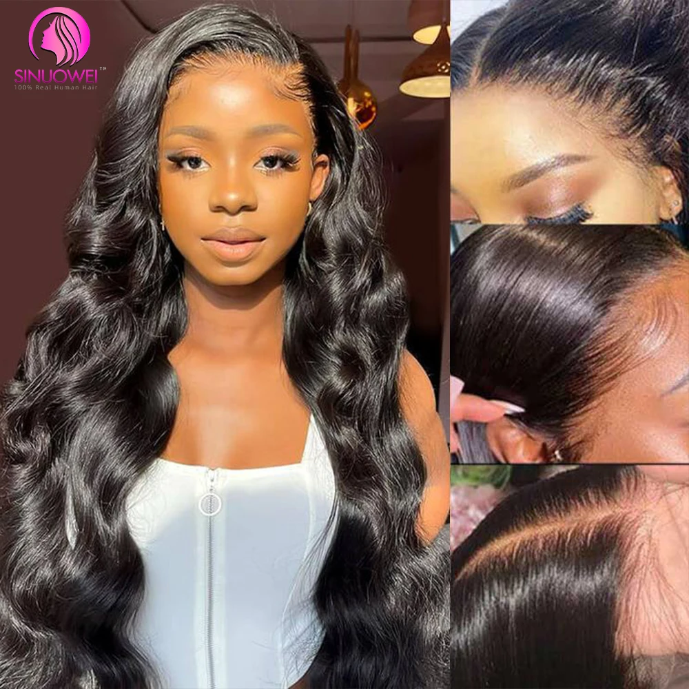 Парик телесной волны 13X 4 на сетке спереди плотность 150% Прозрачный передний парик