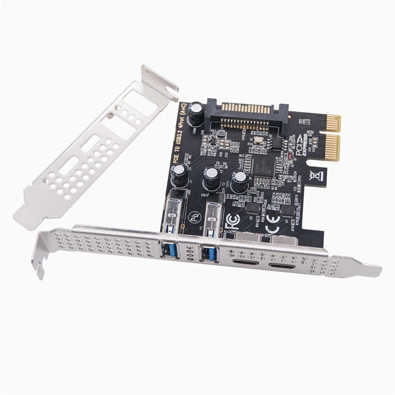 Тип C USB 3.2 Gen1 5 Гбит/с Адаптер карты PCIE Плата PCI Express 2 порта A + Xtype-C/USB3.2 Карта