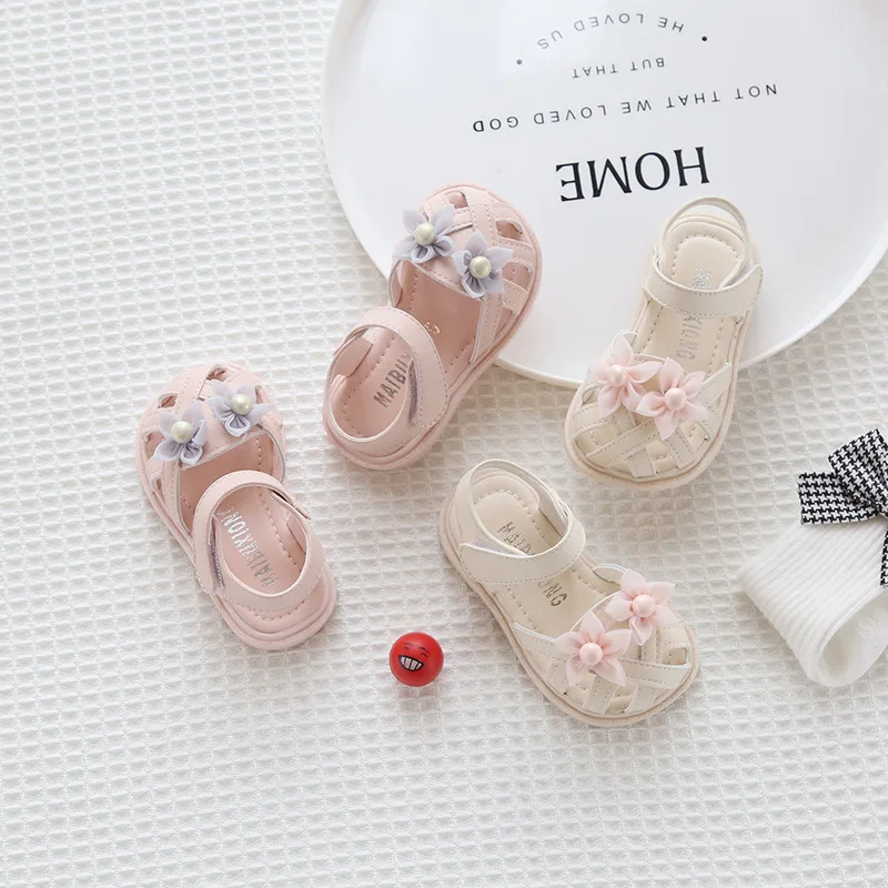 

Детская Первая прогулочная обувь; Новые летние модные сандалии для маленьких девочек; Нескользящая обувь принцессы с мягкой подошвой для д...