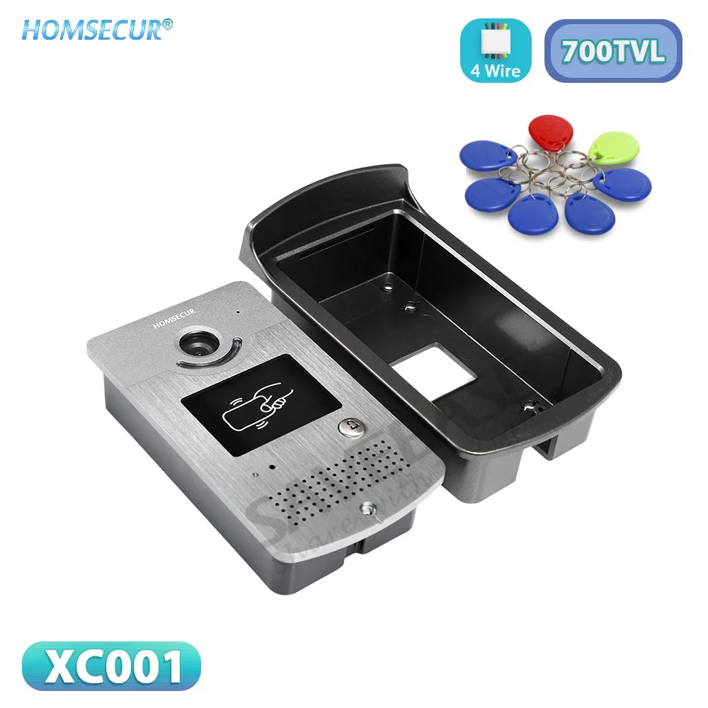 

4-проводная наружная камера дверного звонка, ИК-камера ночного видения, RFID-разблокировка XC001 для HOMSEUCR 700TVL, видеодомофон, домофон, система безопасности