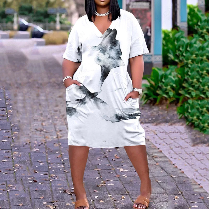 

Летняя одежда с V-образным вырезом для женщин, топ в стиле Харадзюку для отдыха, женское летнее платье, пляжная одежда в клетку для беременны...