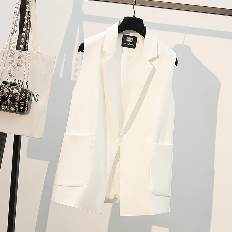 

SuperAen White Suit Vest Outside Ladies Summer 2022 New Spring and Autumn Korean Vest Office Lady Sleeveless Jacket