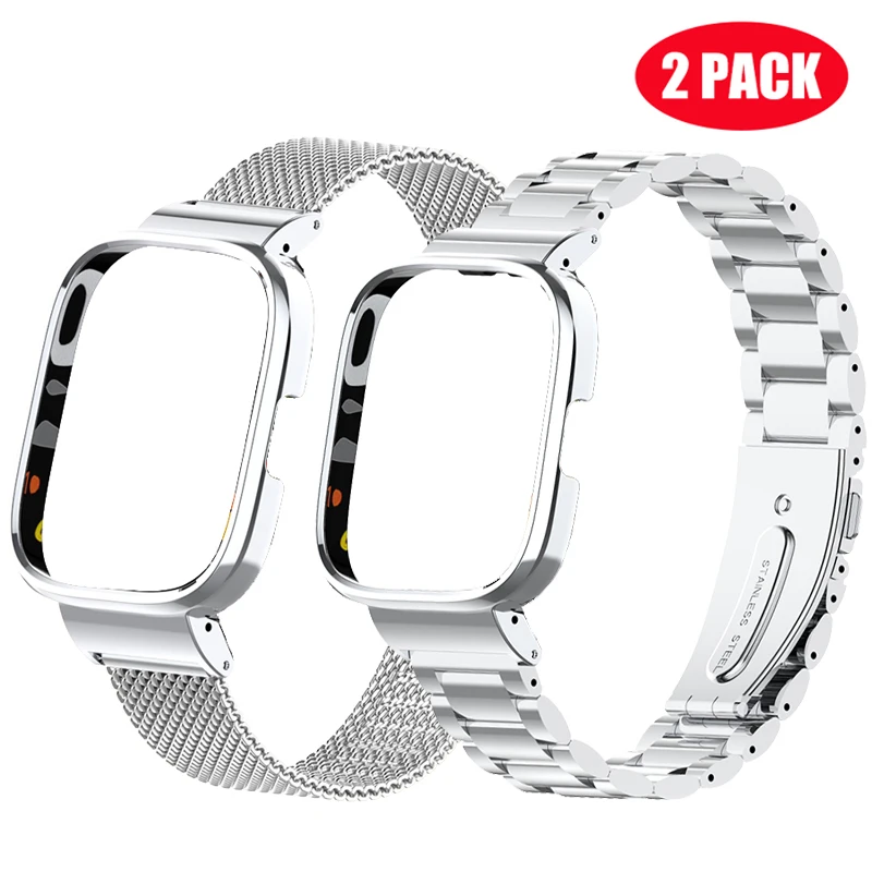 

Stainless Steel Watch Band For Redmi Watch 3 Active/2 Lite Strap Case Protector Metal Bracelet For Mi Watch Lite Wristband Cover
