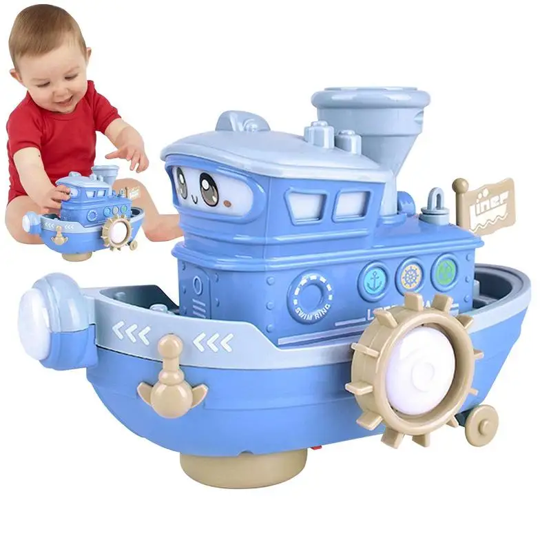 

Electric Boat Toy Set Cruise Ship Set With Water Spray And Light Play Boats For Kids Over 3 Years Old Toy Figure Boats Bathtub