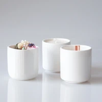 2pcs nordic simple white ceramic candle cup diy scented candle jar candle container candlestick cup for home decor